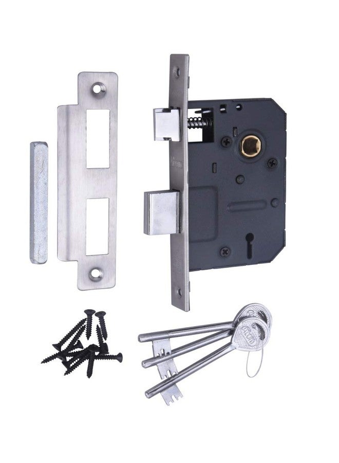 Atom Heavy Duty Mortise Door Lock for Bedroom, Living Room, Main Door, Silver Satin Finish | 3 Keys | 6 Lever Double Stage Lockset for House Hotel Office(FLORAKY) - Image 5